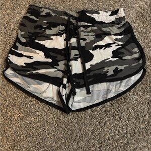 Rue21 Black and Gray Camouflage Athletic Shorts